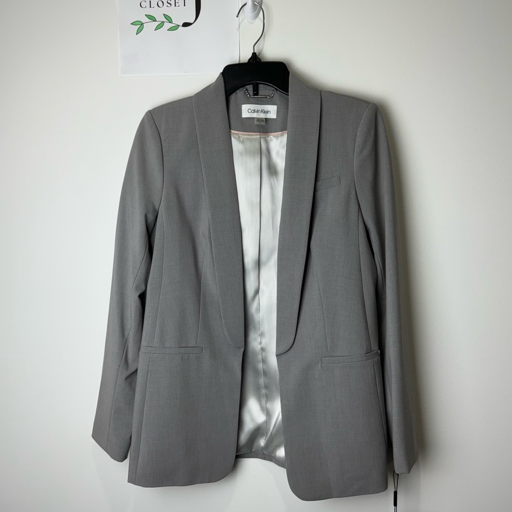 Calvin Klein Gray Tuxedo Blazer Size 4